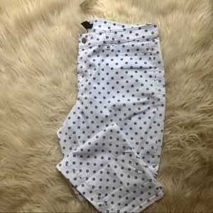 Ann Taylor white and navy skinny jean